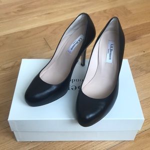 LK Bennett Black Leather Harper Pumps